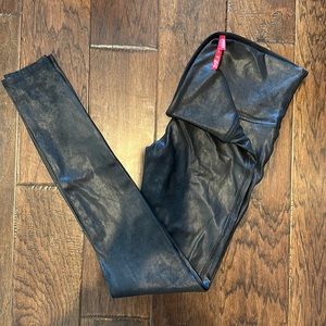 Spank Faux Leather Leggings - L Tall
